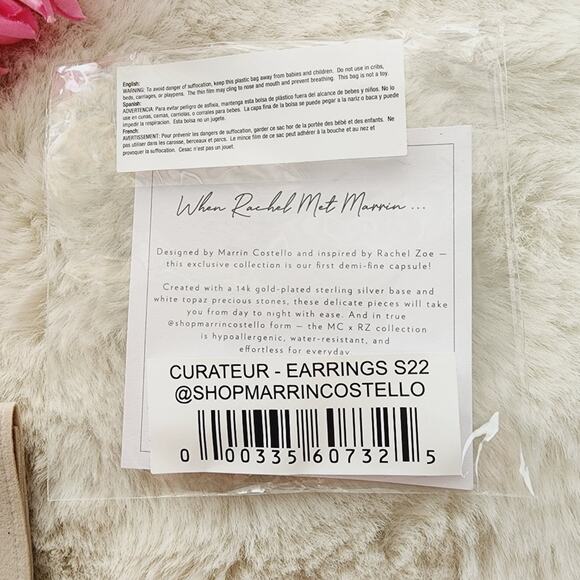 NEW Marrin Costello By Rachel Zoe Mystique 14K Gold Plated Hoop Earrings - Picture 5 of 9